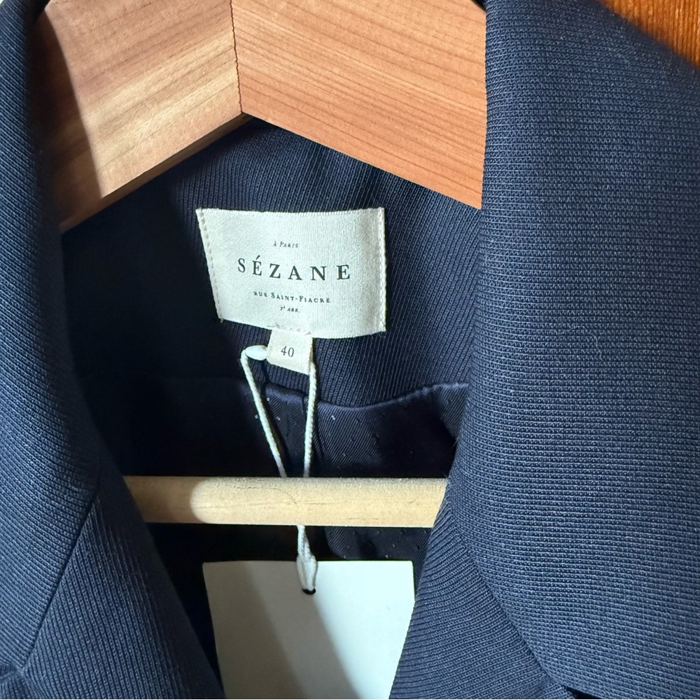 NWT Sézane Michele blazer in navy - size 40 / us 8 - Picture 8 of 15